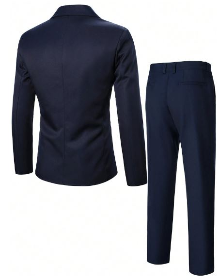 Manfinity Men's Single Breasted Notched Lapel Suit Jacket And Pants Set (shirt Not Included)