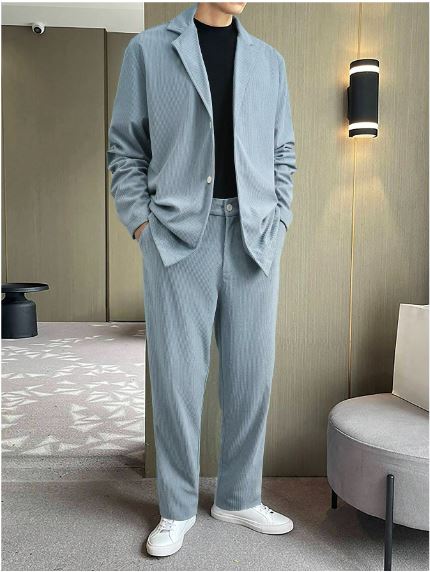 Manfinity Men's Solid Color Suit Set