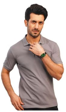 MENDEEZ Men's Comfortable Basic Dark Grey Polo Men T-Shirt